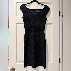 Black Bandage Cross-Front Midi Dress from Gallery Couture